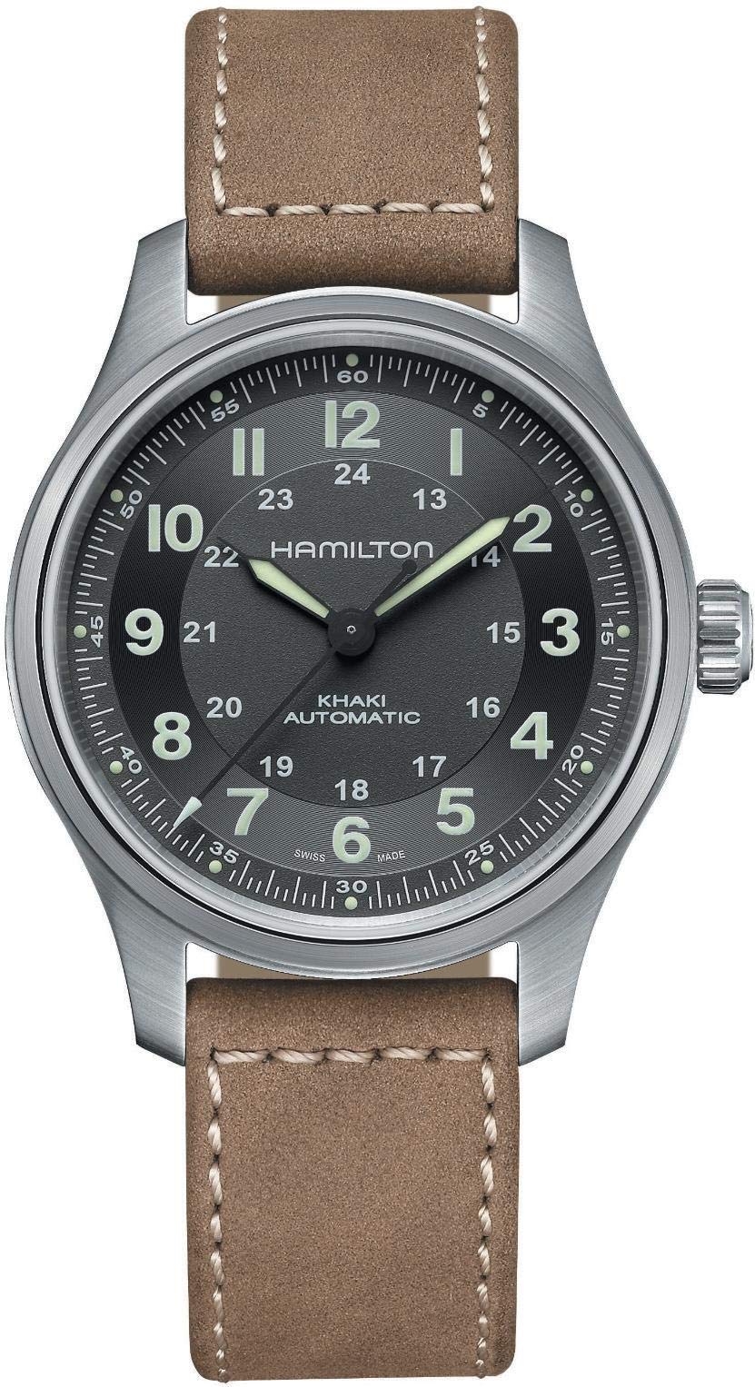 Hamilton Khaki Field Titanium Automatic Men's Watch, 42mm Titanium Case, Swiss M