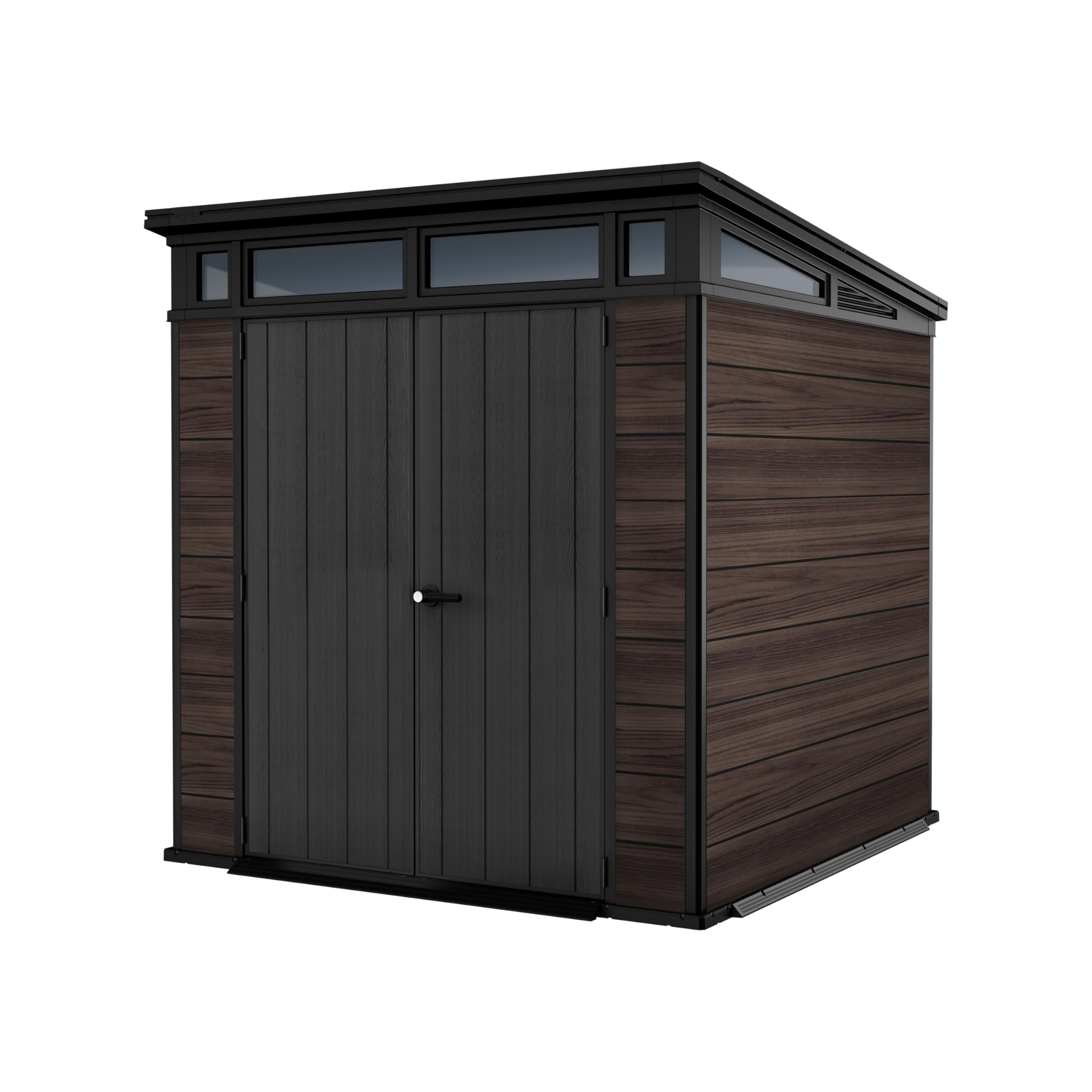Keter Signature 7x7ft Pent Shed - Rosewood| Premium Weather‑Resistant Outdoor St