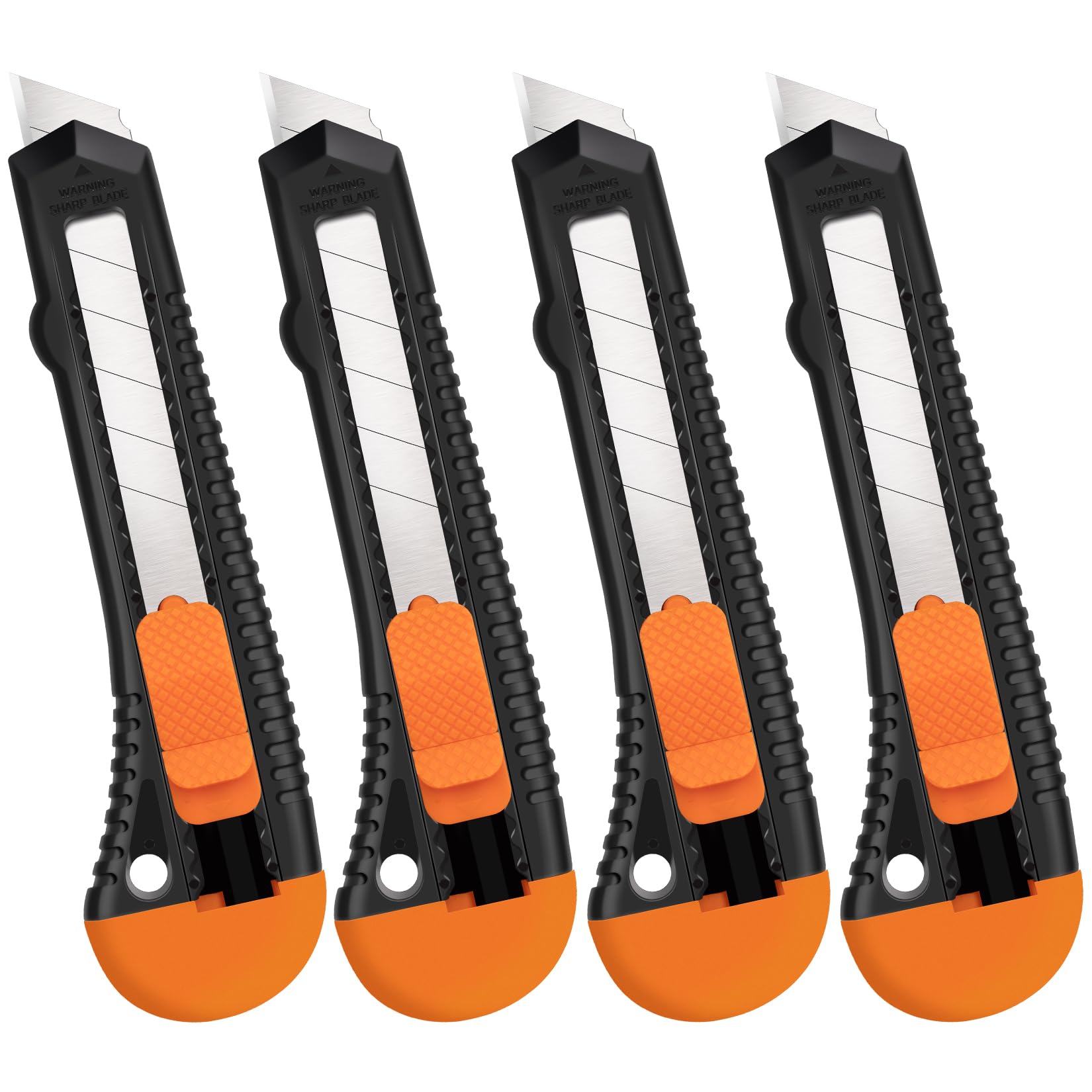 TIFICAL 4 Pack Box Cutter Retractable, 18mm Utility Knife, Razor Knife | Snap-of