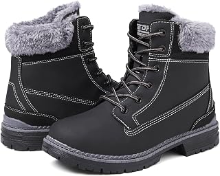 Winter Boots for Women Snow Boots Waterproof Fur Lined Warm Hiking Boots Ladies Lace Up Walking Boots Anti-Slip Lightweight Outdoor Ankle Boots
