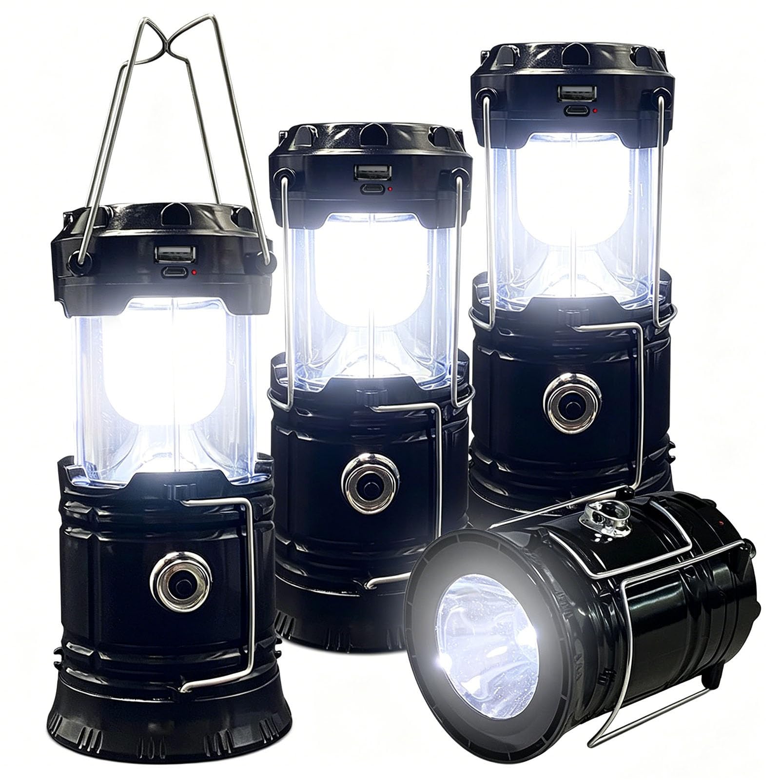 Collapsible Portable LED Camping Lantern XTAUTO Lightweight Waterproof Solar USB