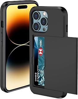 for iPhone 14 Pro Case Wallet, Built-in Credit Card Holder (2 Cards) Heavy Duty Protective Dual Layer Shockproof Hidden Card Slot Slim for iPhone 14 Pro Wallet Case for iPhone 14 Pro for Men Woman