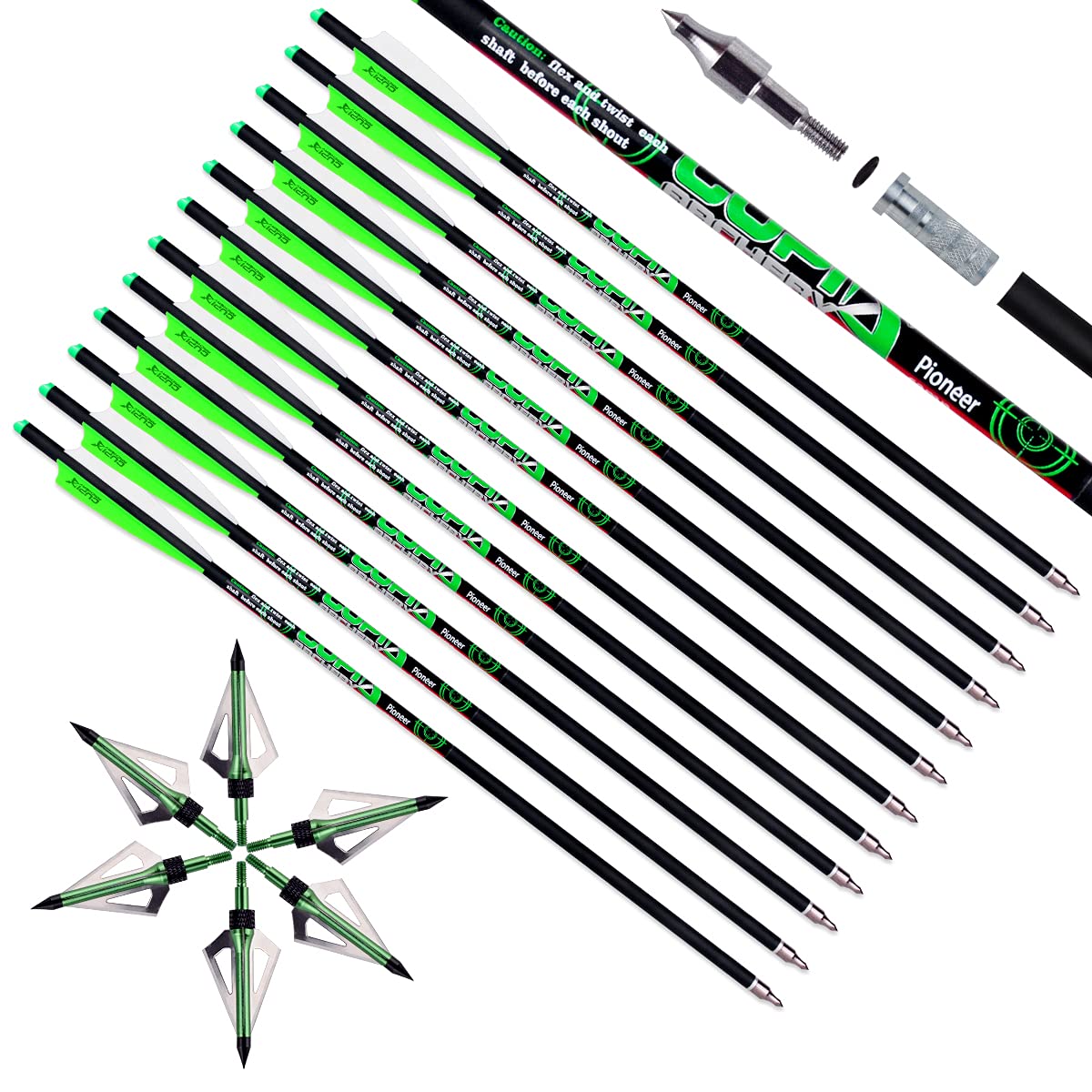 LWANO Crossbow Bolts 20 22 Inch Carbon Archery Arrows 12 Pack and 6 Pack Hunting
