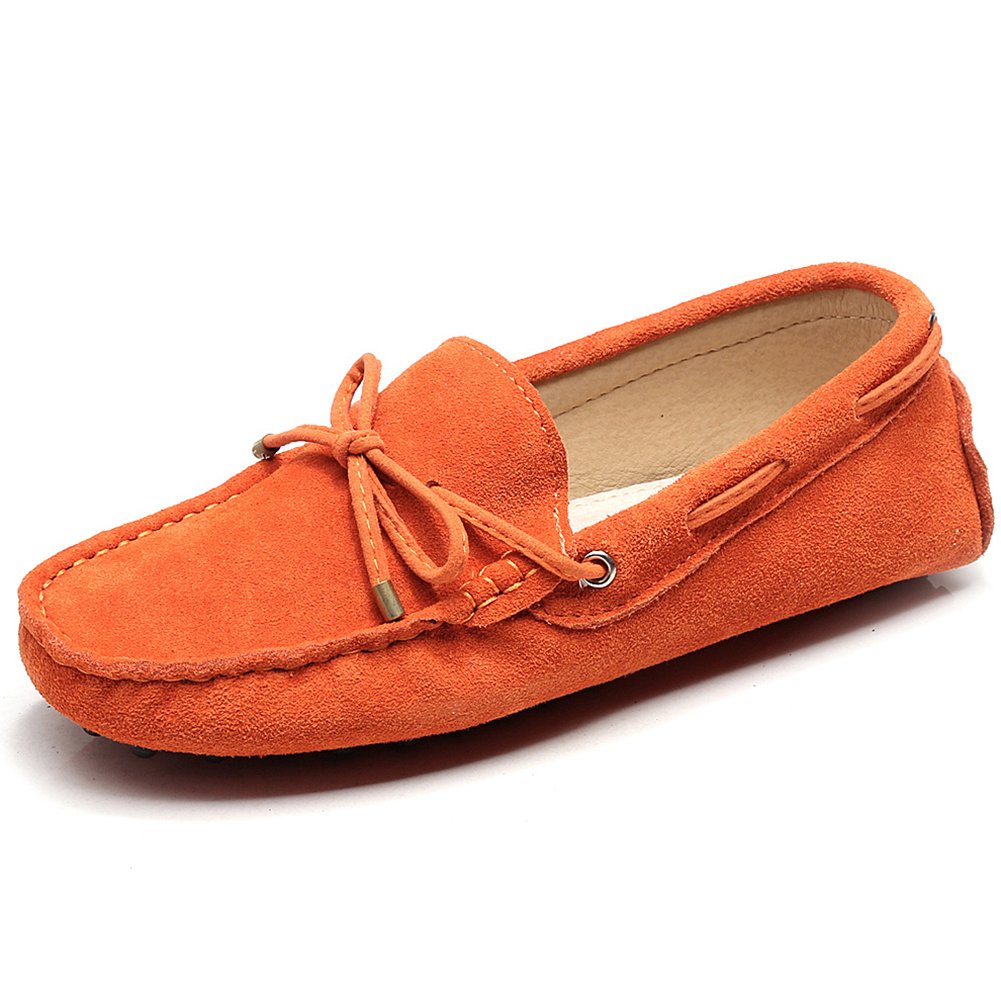 Women's Classic Suede/Fabric Bow Tie Penny Loafers Comfort Handmade Slipper Mocc