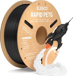 ELEGOO PETG Filament Fast 1.75 1kg Black | Speed 30-600mm/s, Dimensional Accuracy +/- 0.02mm, 1kg Spool, for Most 3D Printers