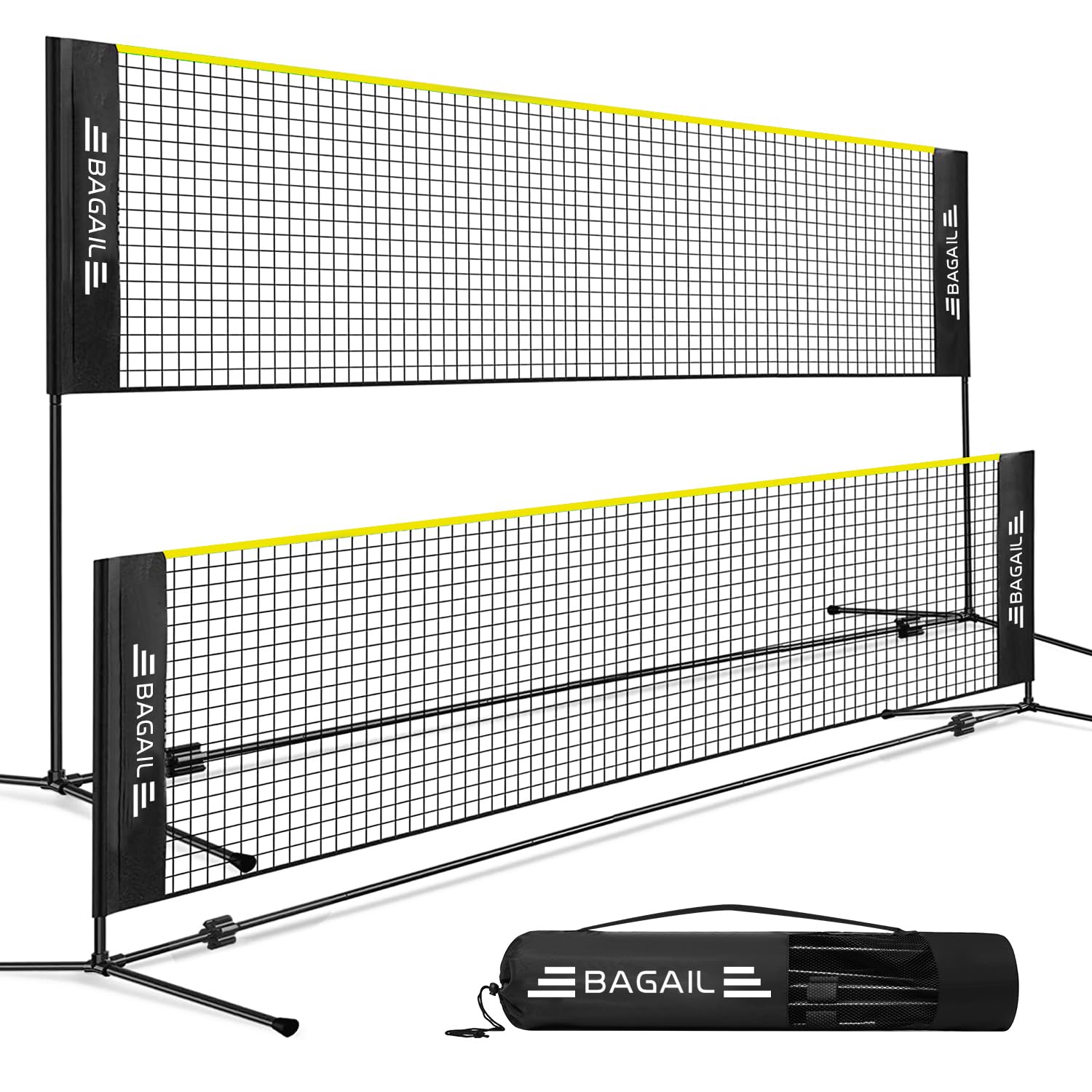 BAGAIL Badminton Net 3M/4M/5M, Foldable Poles & Portable Carry Bag | Height Adju