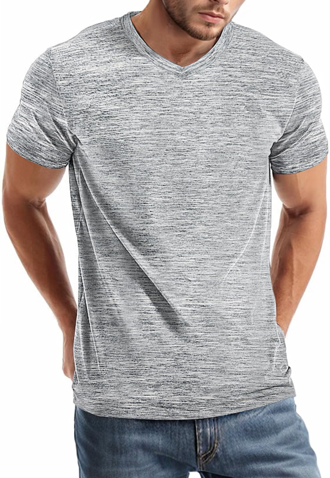 comefohome Mens V Neck T-Shirts UK Graphic Tshirt Casual Short Sleeve Tops Fashi