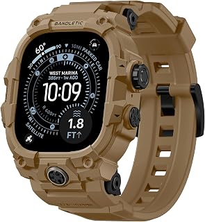 Bandletic Heavy Duty TPU Case with Band for Apple Watch Band, Shockproof Protector Compatible with iWatch Ultra 4/3/2/1 49mm, Series 11/10 46mm, 9/8/7 45mm, SE3/SE2/SE/6/5/4 44mm