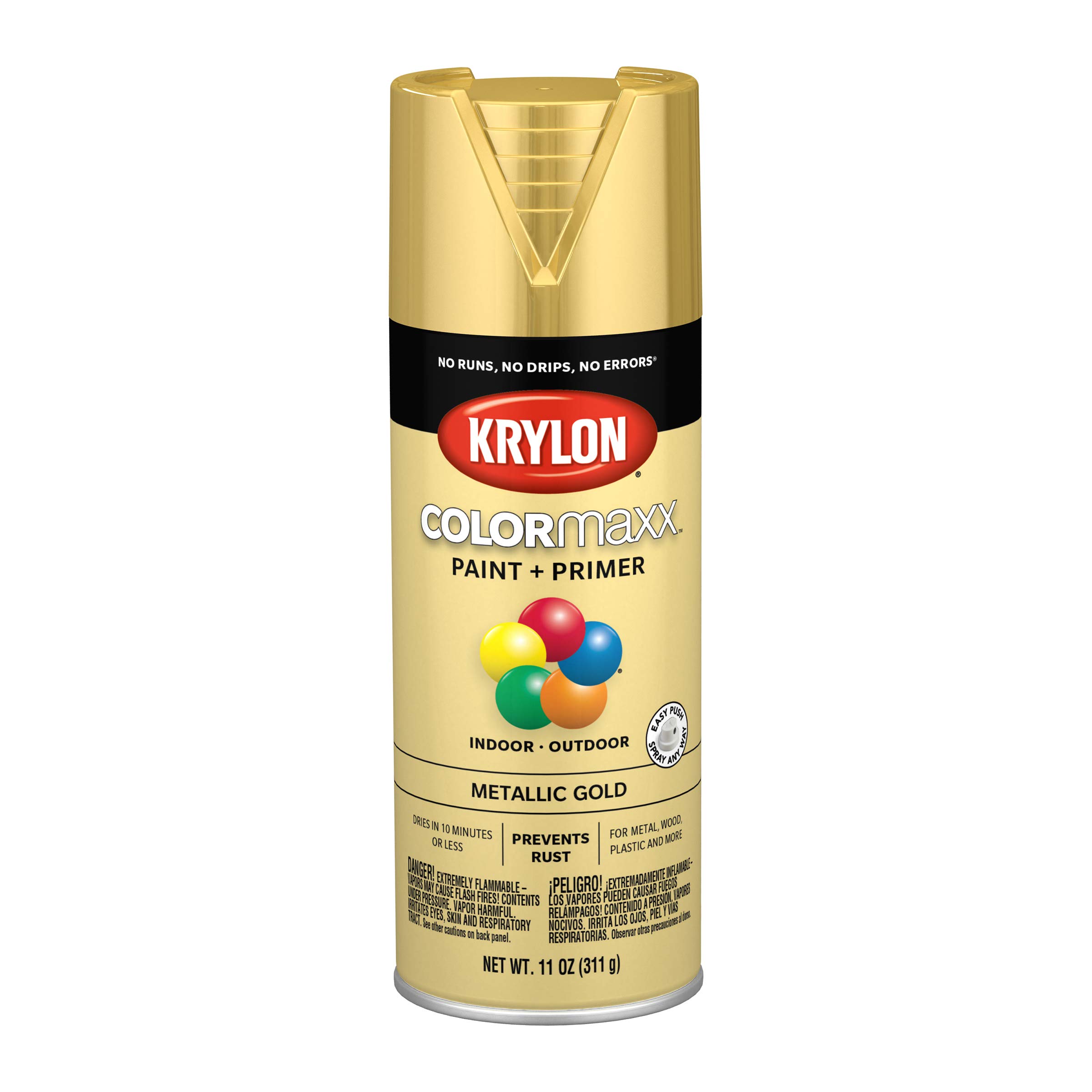 Krylon K05588007 COLORmaxx Spray Paint and Primer for Indoor/Outdoor Use, Metall