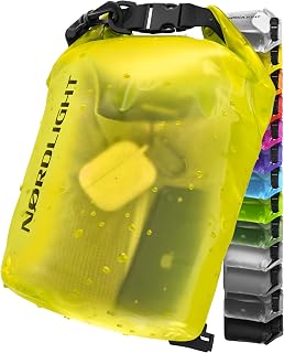 Nordlight Dry Bag 10 L Waterproof Bag – (Yellow) Waterproof Pack Bag with Roll Top Closure and Shoulder Strap for Swimming, Bathing, Beach, Canoeing, Stand-Up Paddling, Diving