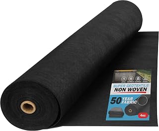 Super Geotextile Non Woven Geotextile Fabric 4 Oz 3x50Ft, Filter Fabric | French Drain, Double Needle Punched, Drainage, High Flow Rate, Water Filtration, Retaining Walls, Under Gravel, Heavy Duty