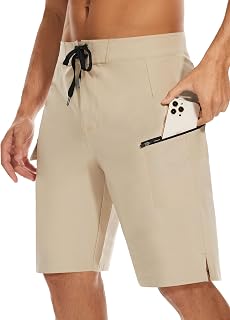 22" Mens Long Board Shorts Swimwear No Mesh Lining with Zipper Pocket