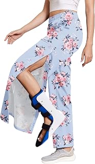 Deyeek Women's Tear Away Pants Side Snap Post Surgery Sweatpants