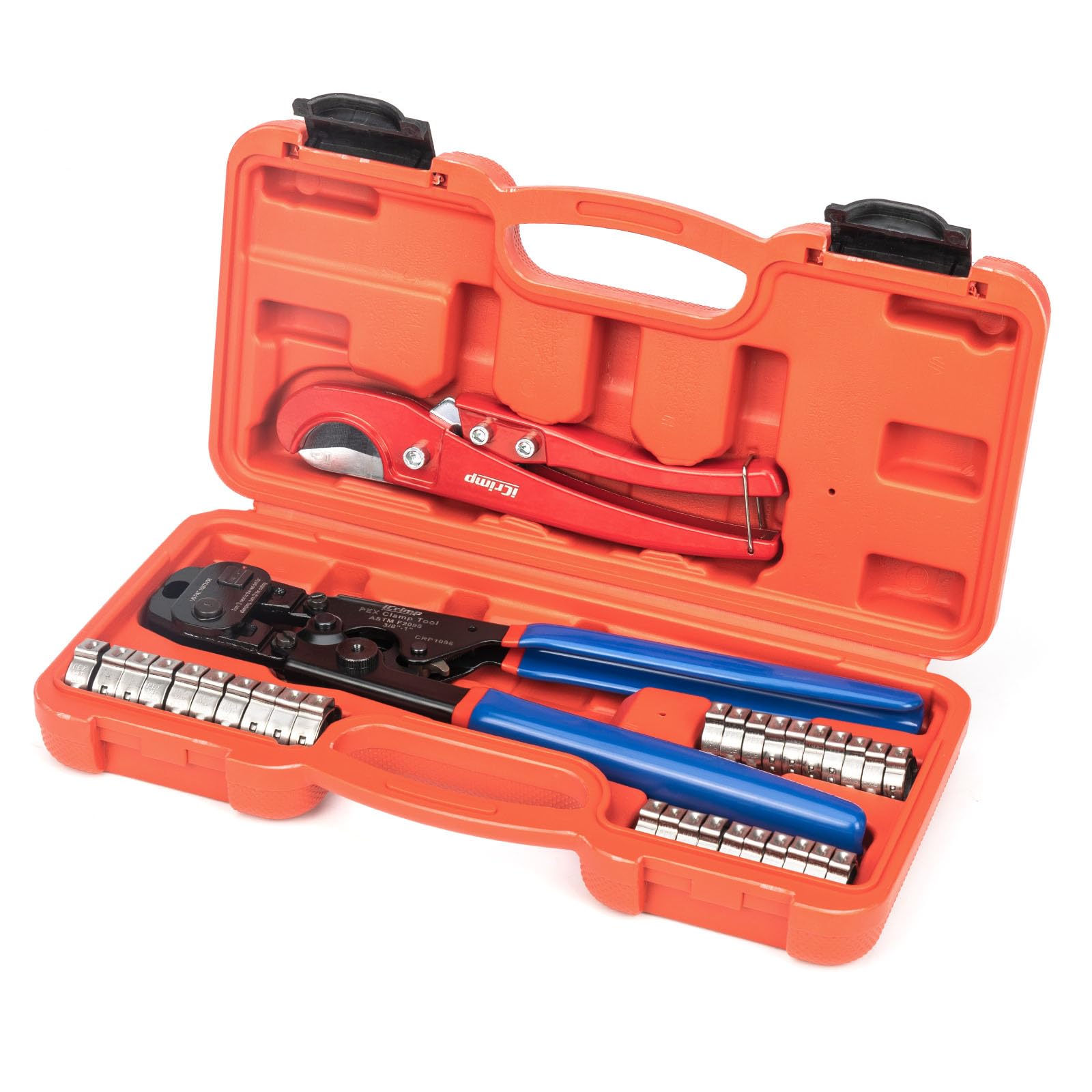 iCrimp PEX Crimping Tool Kit for 3/8-in, 1/2-in, 3/4-in, 1-in PEX Clamp Cinch & 