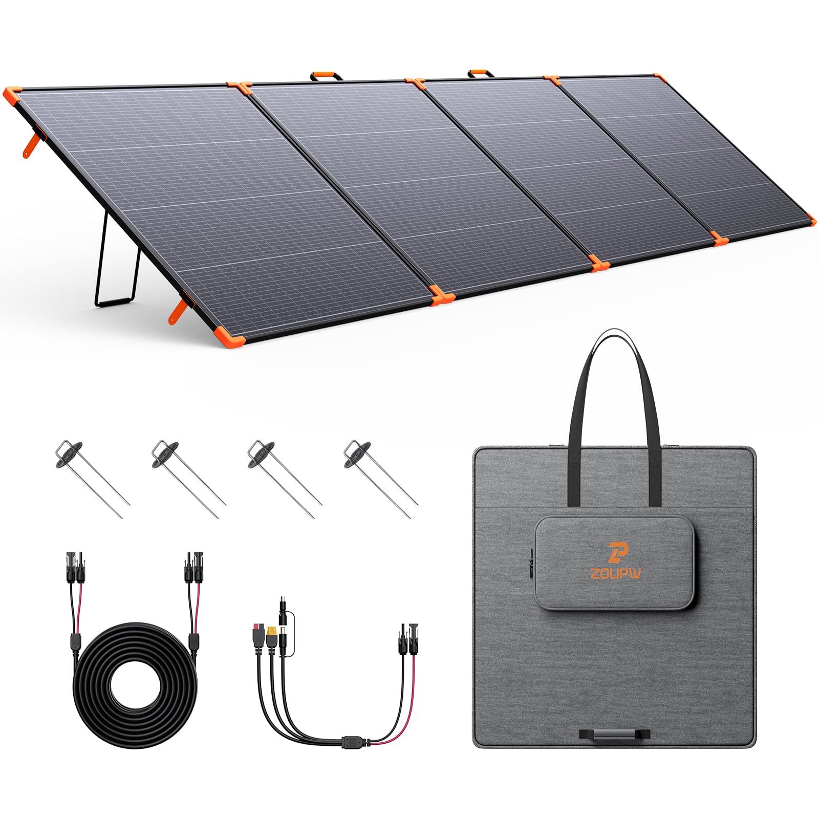 ZOUPW 480W Bifacial Portable Solar Panel N-Type 16BB for Power Station | 25% Eff