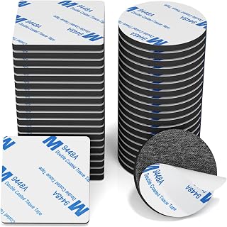 HOMMAND Double Sided Adhesive Tape, 40 Pieces Extra Strong Adhesive Pads, Double Sided Foam Adhesive Tape Pads, Square & Round, for Home Office Car, Black