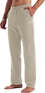 WILLIT Mens Cotton Jogging Bottoms Yoga Pants Workout Open Top Sports Trousers with Pockets