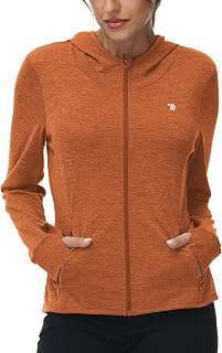 TBMPOY Womens UPF 50+ Sun Protection Hoodie Jackets Light Weight Long Sleeve Shirts Hiking Outdoor Full Zip Tops