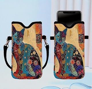 Shoulder Bags, Lightweight Floral Mobile Phone Bag, Shoulder Bag, LCS Multicolour 25075, 3.7 x 6.7 inches