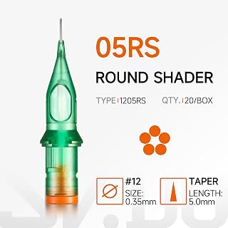 Tattoo Gun Needles 1205RS 20Pcs Single Needle Cartridges for Artists Professional Set Precision Liner and Studio Supply