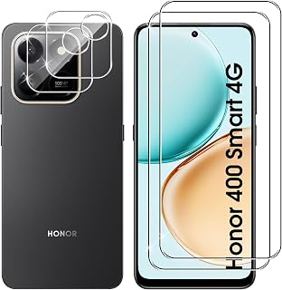 Lutree Tempered Glass for Honor 400 Smart 4G, 2+2 Pieces Screen Protector + Camera Lens Protector, 9H Hardness HD Anti-scratch Tempered Glass Protective Film