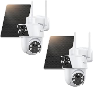 ANRAN 2 in 1 Dual Lens 2K Outdoor WiFi Surveillance Camera, 2Pcs