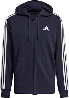 adidas Men's Essential Three Stripes French Terry Fullzip Hoodie