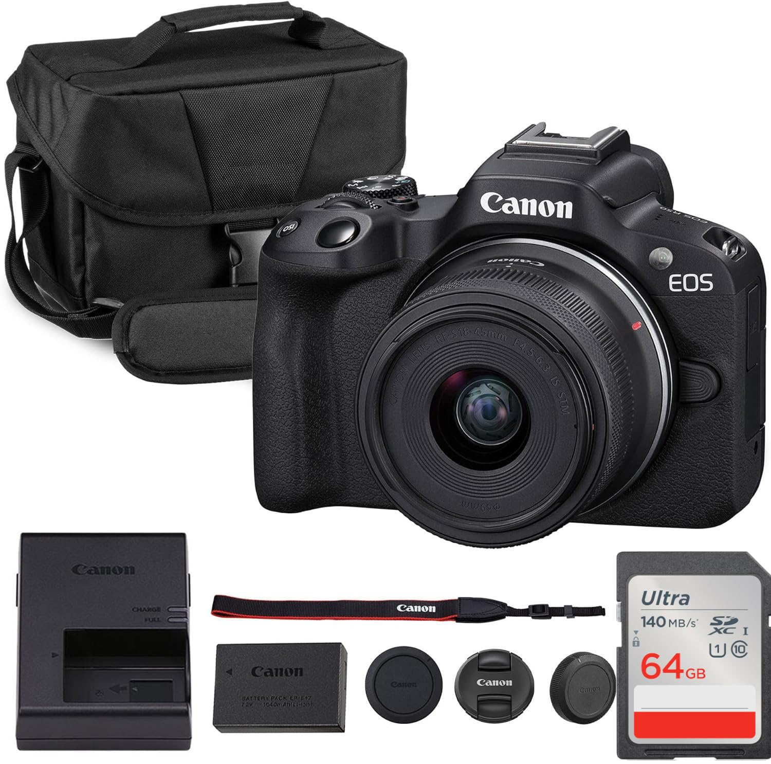 Canon EOS R50 Mirrorless Camera with 18-45mm Lens (5811C012) Bundle | For Photog