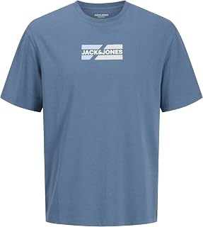 JACK & JONES JJESTAR Short Sleeve T-Shirt with Logo Printed Basic T-Shirt Crew Neck Short Sleeve T-Shirt Plus Size Oversized