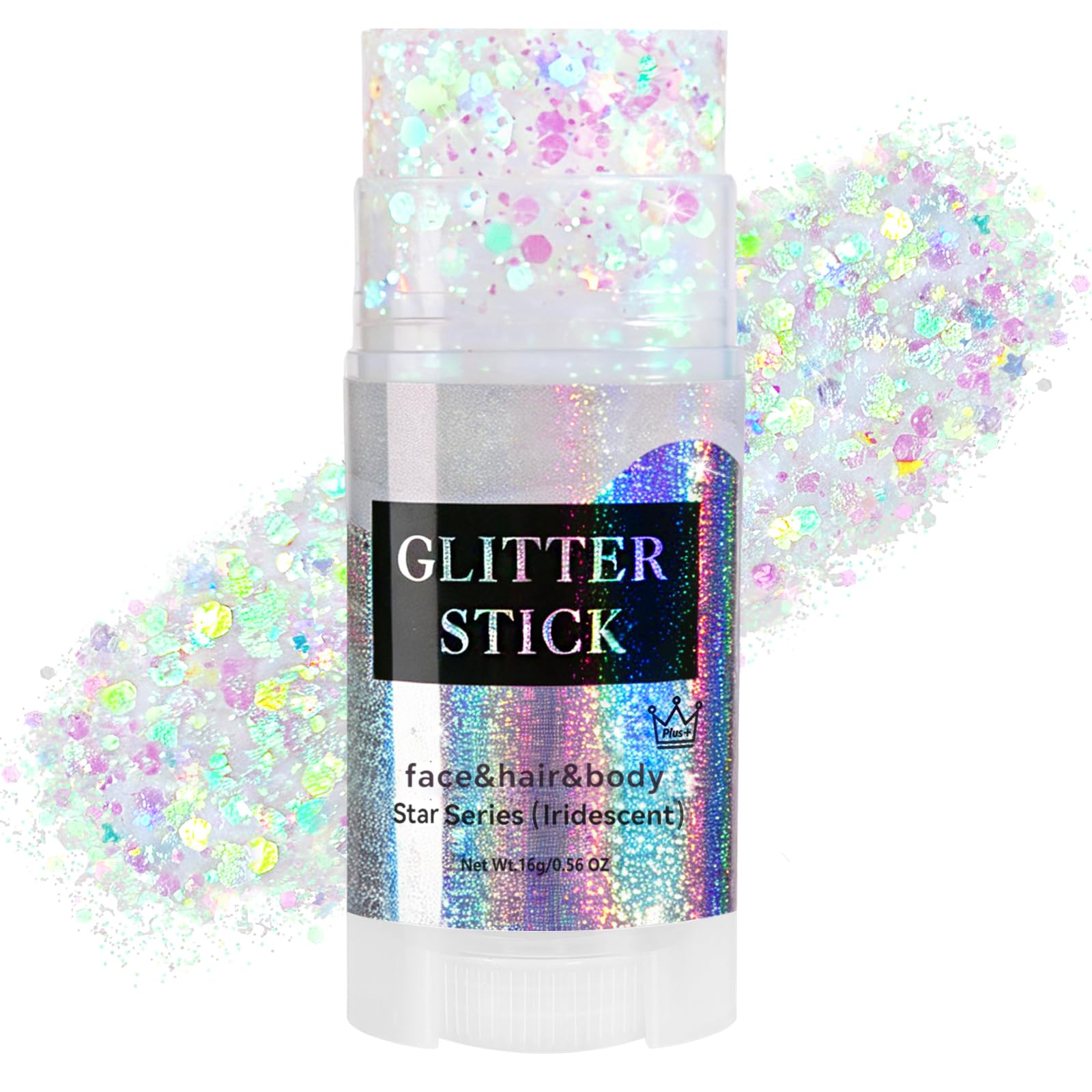 Mysense Iridescent White Body Glitter Stick, Face Hair Glitter Gel for Kids, Fes
