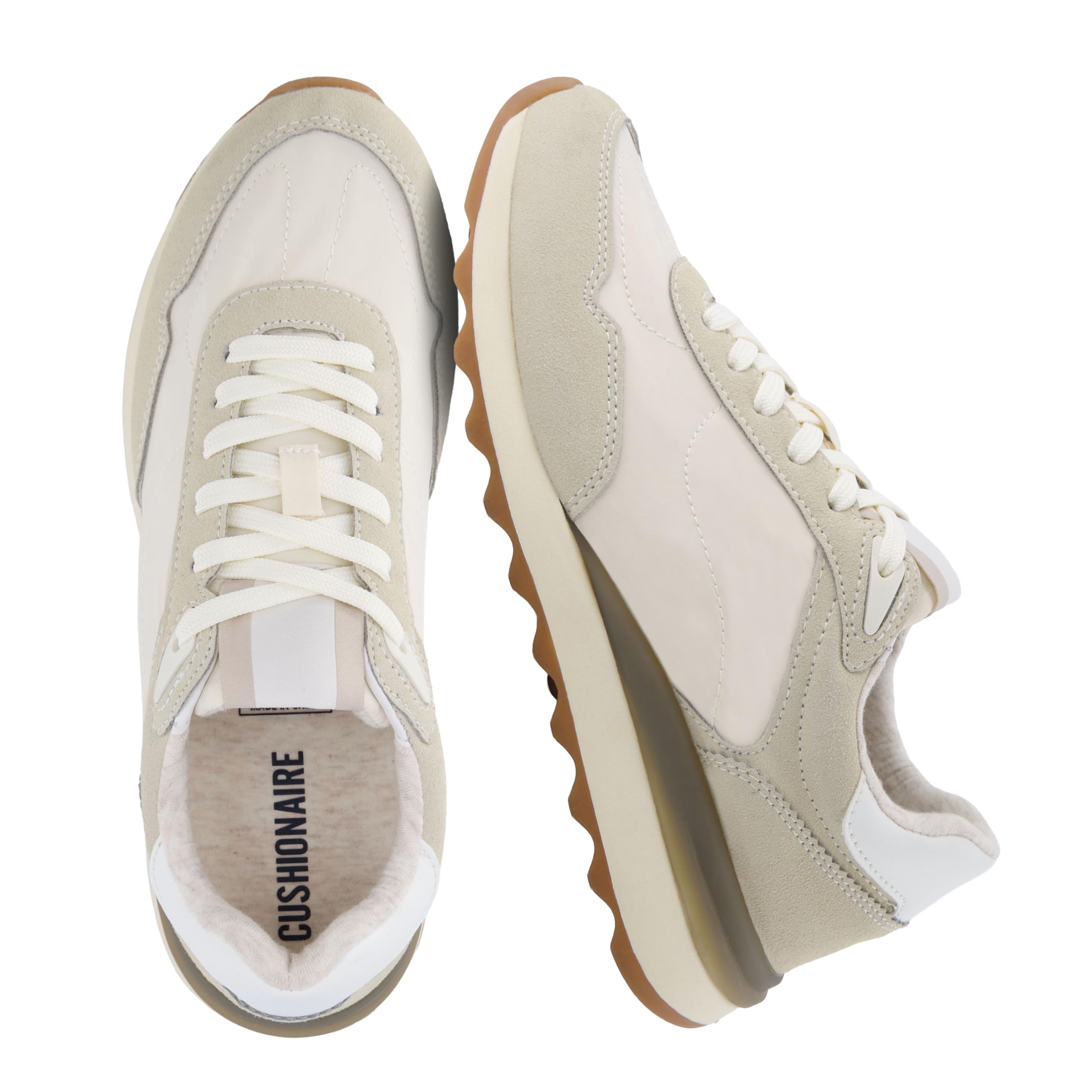 CUSHIONAIRE Women's Nylon Lace-up Kicks Sneaker + Comfort Foam, Wide Widths Avai