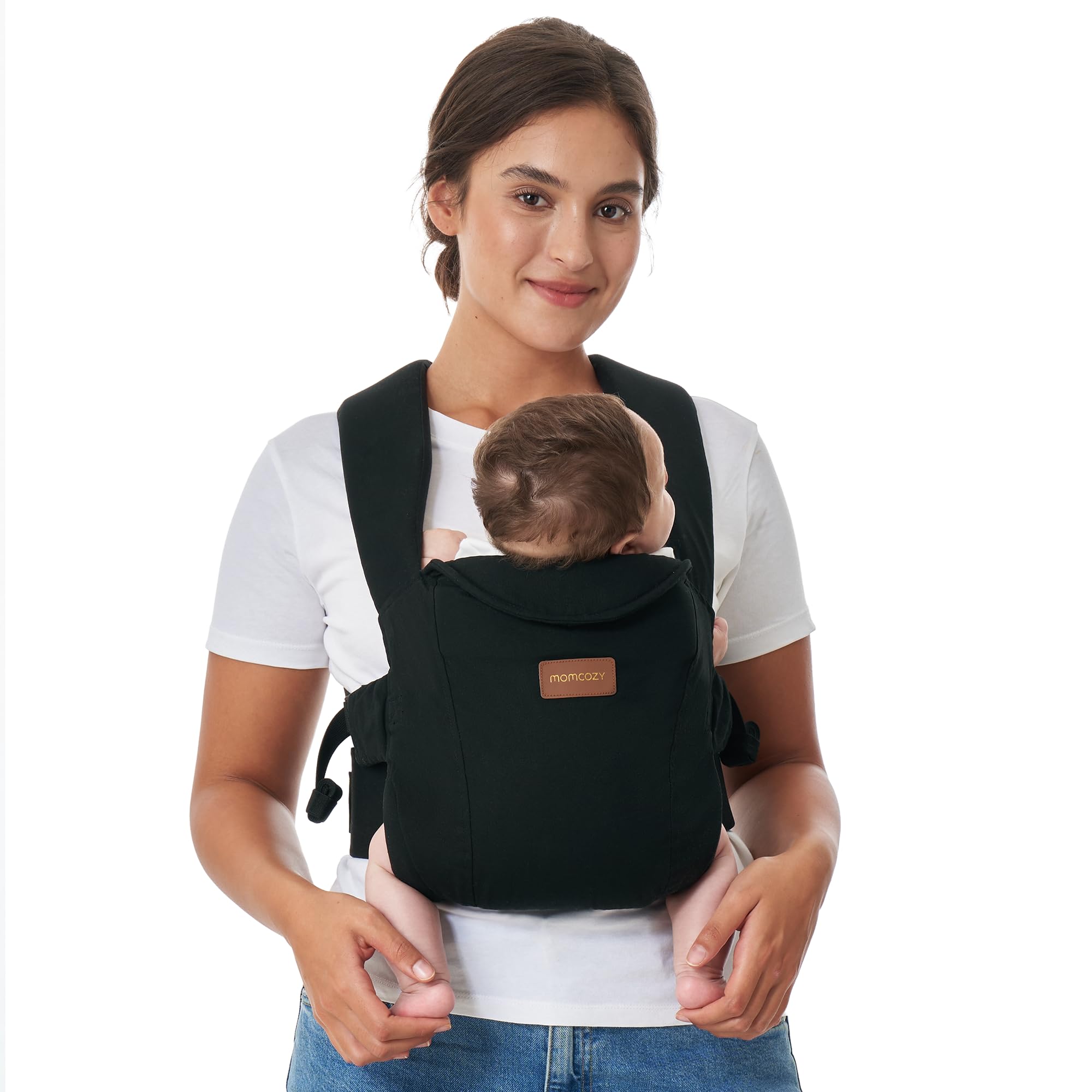 Momcozy Newborn Carrier for 0-12M/3.2-11.3kg, Waist 64-127cm, Cotton Black | IHD