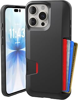 Smartish iPhone 16 Pro Max Wallet Case - Wallet Slayer Vol.1 [Slim + Protection] Credit Card Holder - Drop Tested Hidden Flip Card Slot Cover for Apple iPhone 16 Pro Max - Black Tie Affair