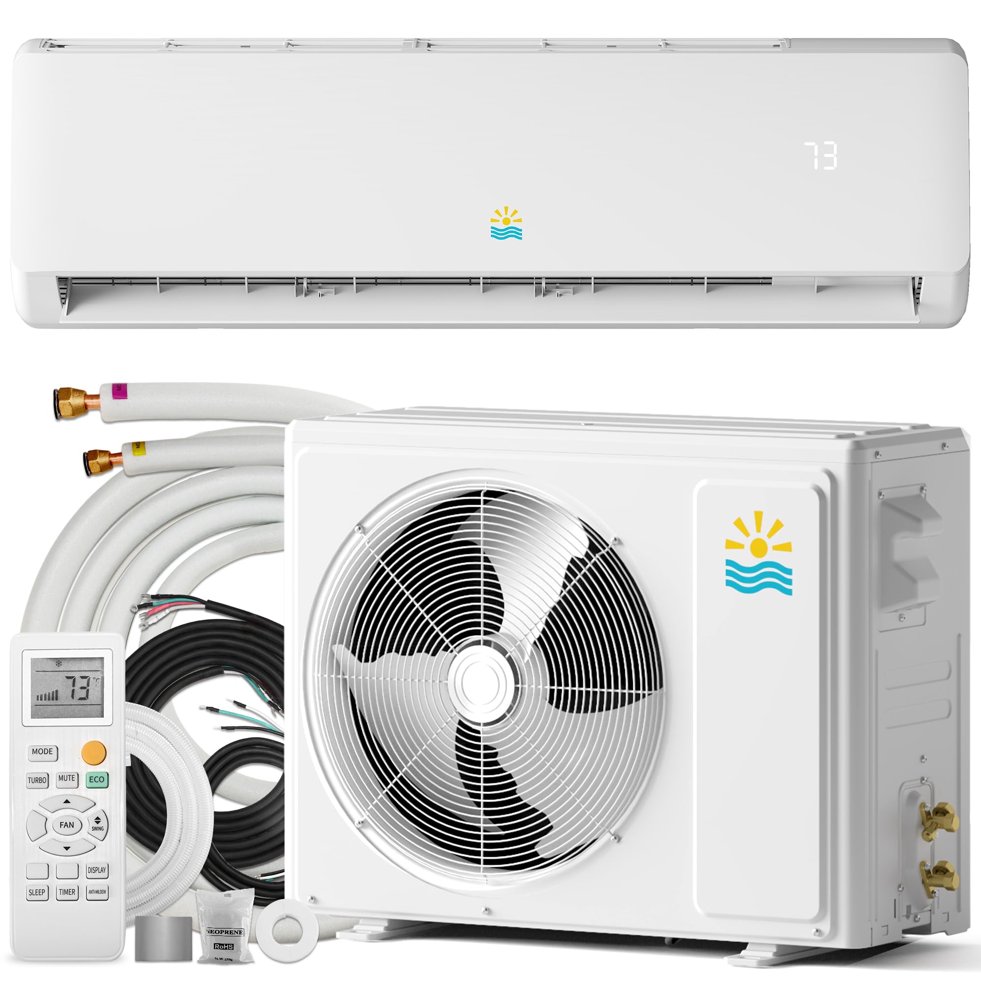 Rellytech Mini Split AC/Heating System, 12000 BTU, 19 SEER2 115V/110V | Ductless