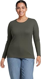 Lands' End Women's Cotton Rib Knit T-Shirt