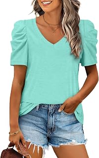 XIEERDUO Camisetas y blusas de manga 3/4 para mujer, estilo casual, cuello redondo, ropa de moda, ajuste holgado, a la moda