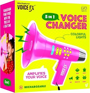 Voice Changer for Kids - Voice Changing Device for Boys & Girls Ages 3-8+ Olds - Birthday Easter Gifts for 3, 4, 5, 7, 8 Year Old Boy - Cool Outdoor Toys Gift Ideas for Kid, Toddler (Pink)