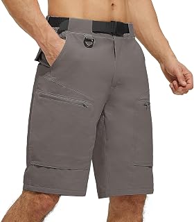 FREE SOLDIER Men's Cargo Hiking Shorts with Belt Summer Shorts Lightweight