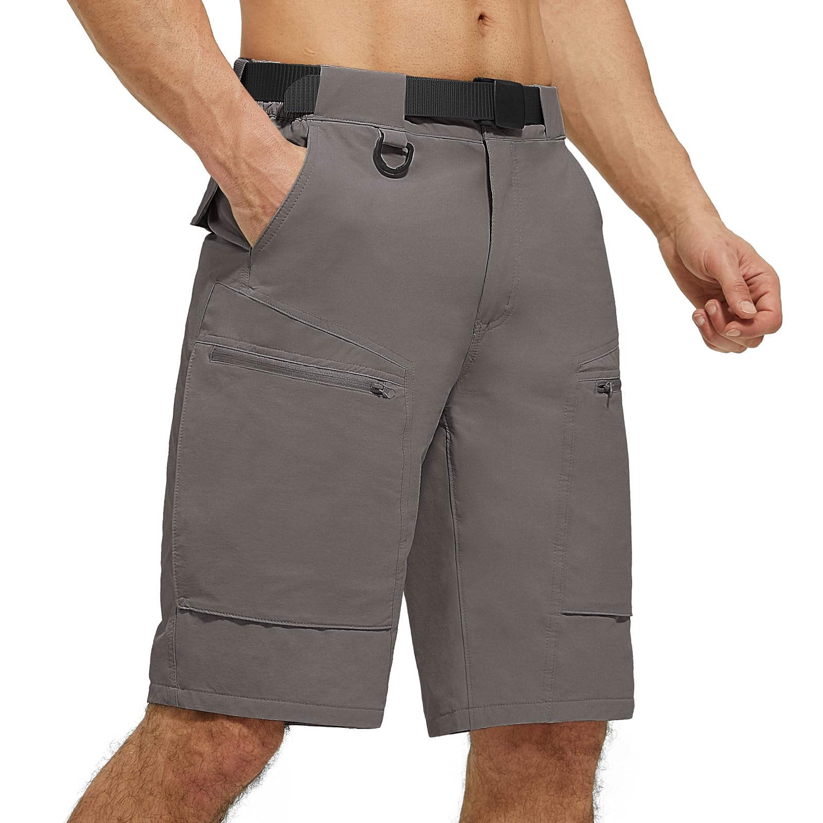 FREE SOLDIER Men's Cargo Hiking Shorts with Belt Summer Shorts Lightweight