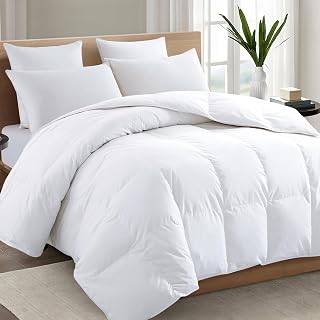 TEXARTIST White Queen Comforter, All Season Down Alternative Duvet Insert | Premium 2100 Series Breathable Soft 4D Spiral Fiber Lightweight Quilted comforters with Corner Tabs Hotel Style 90x90 Inches