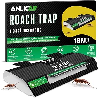 18 Pack Cockroach Traps Indoor, Physical Adhesive Capture Boards for Kitchen, Cabinets, Storage Areas