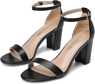 DREAM PAIRS Women's Comfort Block Heel Sandals