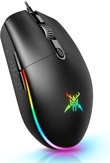 TECKNET Wired Gaming Mouse - Ergonomic Wired Mouse with 8000 DPI, 6 Programmable Buttons, RGB Backlighting, 1000Hz Polling Rate, Gaming Mice for Laptop/PC