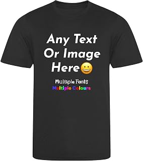 Varsany Personalised T Shirts Mens Womens Kids UK - Customised T Shirt with Any Text and Photo, Long-Lasting Printing - Design Your Own Custom T Shirt