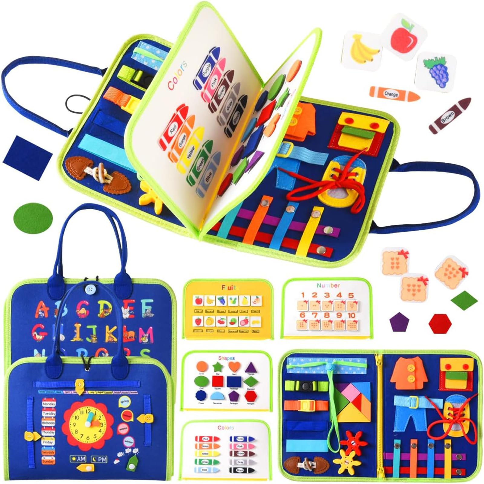 Montessori Activity Busy Book for Toddler - 1 2 3 4 5 Years Old Activity Busy Bo