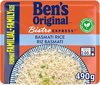 BEN'S ORIGINAL BISTRO EXPRESS Basmati Rice, Long Grain Rice Side Dish, 490g Family Size Pouch