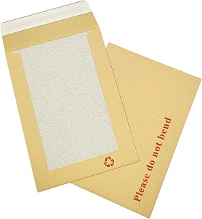 Double Dragon 50-Pack A6 C6 Manilla Hard Board Backed Envelopes | 162mm x 114mm | 'Please Do Not Bend' Printed | Padded & Tamper-Proof | Self-Seal Closure