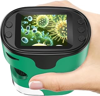 Kids Digital Microscope Science Gift: Complete STEM Toy Kit for Ages 4-12 | 32GB Card for Photos & Video / Custom EVA Case / Real Glass Slides / Upgraded 3mm Slide Slot / 2.5H Rechargeable Use