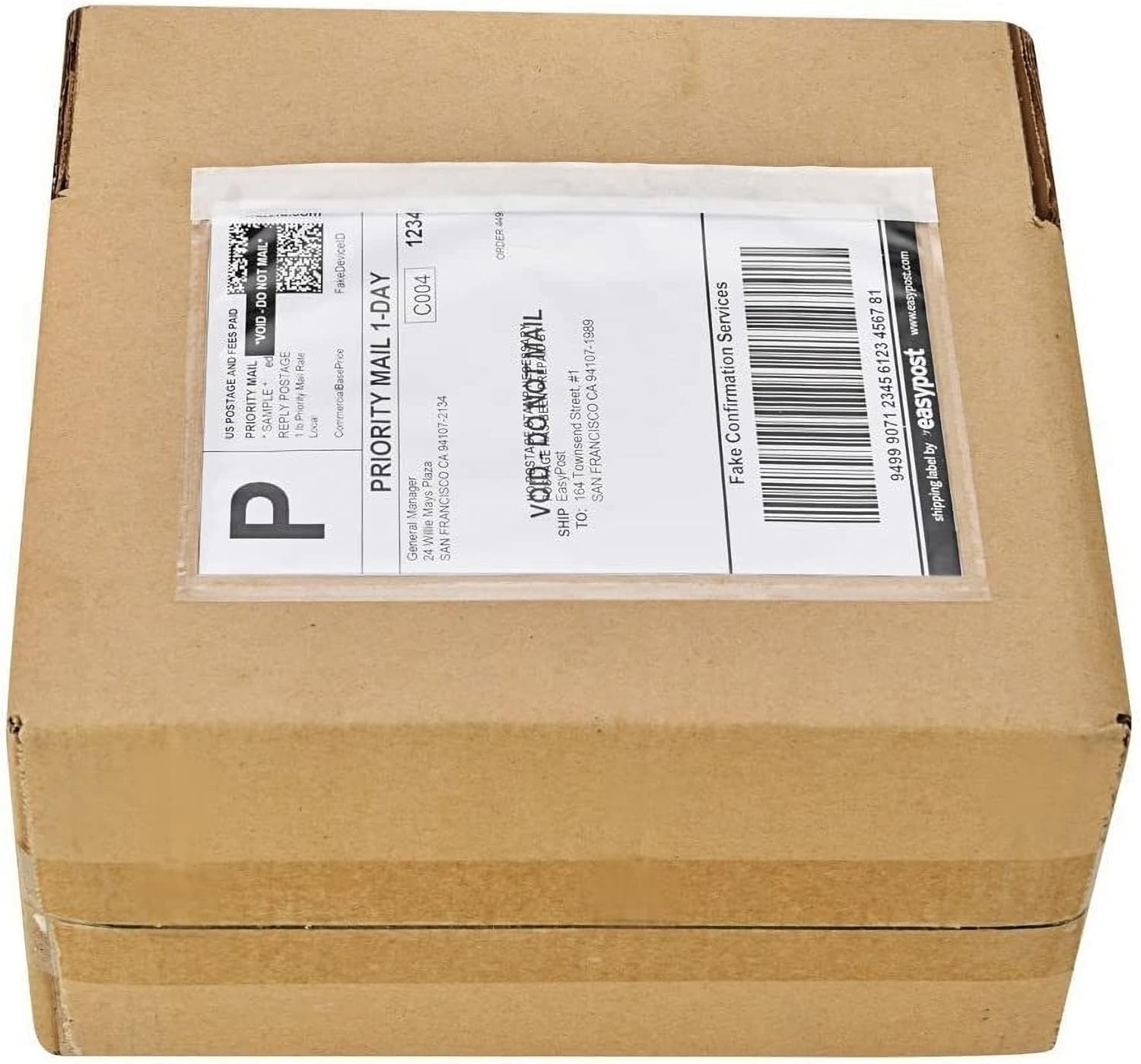 9527 Product 7.5" x 5.5" Packing List Envelope, Clear Adhesive Shipping Label Po