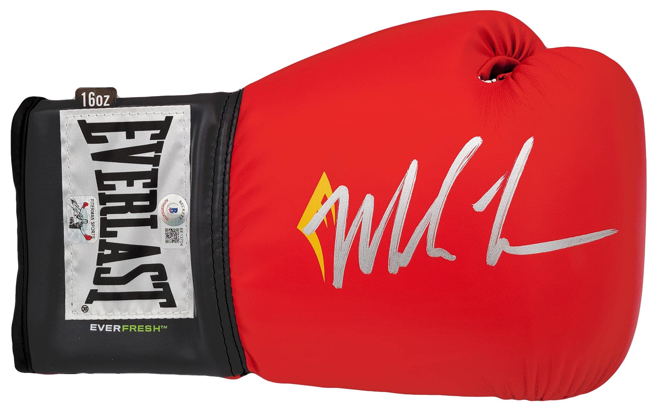 Mike Tyson Autographed Everlast Everfresh Boxing Glove (Right Handed RH, Silver)